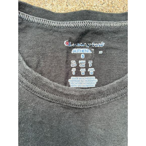 Y2K Champion Shirt Men Size Small Black Authentic Logo Sleeveless Tank Top - Picture 3 of 5